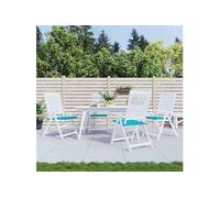 vidaXL Lot de 4 coussins de chaise de jardin antidérapants Turquoise 50x50x4 cm