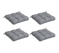Lot de 4 coussins de chaise de jardin Outsunny Tissu 48x48x10cm Gris