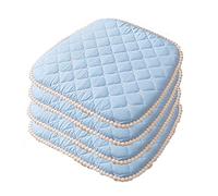 Lot de 4 coussins de chaise de salle à manger antidérapants avec attaches Motif écossais 45,7 x 45,7 cm Bleu
