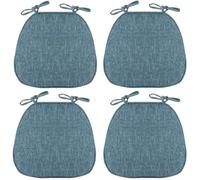 Lot de 4 coussins de chaise de salle à manger en mousse à mémoire de forme en U - 41 x 43 cm - Coussins confortables avec attaches pour un meilleur soutien
