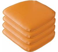 Lot de 4 coussins de chaise en similicuir imperméables et antidérapants faciles à nettoyer 43 x 40 x 2,5 cm - Idéal pour la cuisine et la salle à manger