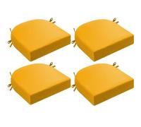 Lot de 4 coussins de chaise imperméables, antidérapants, lavables, housses amovibles pour salle à manger et jardin, jaune, 50 x 50 x 5 cm