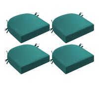 Lot de 4 coussins de chaise imperméables et antidérapants et amovibles pour salle à manger et jardin Vert 47 x 40 x 5 cm