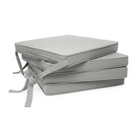 Lot de 4 coussins de chaise Loft SK, gris clair, 45 x 40 x 5 cm