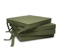 Lot de 4 coussins de chaise Loft SK vert olive, 45 x 40 x 5 cm