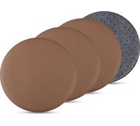 lot de 4 coussins de chaise marron ⌀ 38cm imitation cuir avec antidérapant