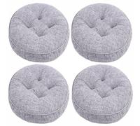 Lot de 4 coussins de chaise ronds épais pour bureau, yoga et salon - Coussins de sol doux (gris glacier, 40 cm)