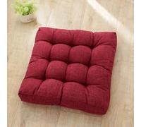 Lot De 4 Coussins De Siège pour Chaise De Salle à Manger, Jardin, Cuisine, Grand Coussin De Sol, Coussin De Sol épais, Confortable, Soutien, Matelassé, Doux, Wine Red, 45×45cm（6 Seat Pad）
