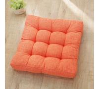 Lot De 4 Coussins De Siège pour Chaise De Salle à Manger, Jardin, Cuisine, Grand Coussin De Sol, Coussin De Sol épais, Confortable, Soutien, Matelassé, Doux, Orange, 45×45cm（2 Seat Pad）