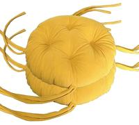 Lot de 4 coussins de tabouret de bar ronds avec attaches - 48,3 x 5,1 cm - Coussins confortables pour intérieur/extérieur, salle à manger, cuisine, terrasse - Coussins élégants et durables pour