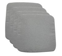 Lot de 4 coussins d'extérieur 43 x 43 cm avec assise antidérapante CHIARA, galettes de chaise de jardin, en tissu gris