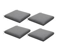 Outsunny Lot de 4 Coussins de Chaise, galettes de Chaise 47 x 47 cm, Rembourrage épais, résistant à la décoloration, Gris