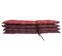 Lot de 4 Coussins Grasekamp - Qualité Depuis 1972 10527 - Ru oussin rembourré - Chaise de Jardin Pliante - Rouge