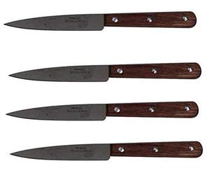 Lot DE 4 Couteau Office 10 CM Manche Bois 3 Rivets PRADEL ECXELENCE