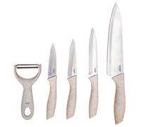 Lot de 4 Couteaux & Éplucheur "Inox" 31cm Beige