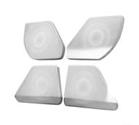 Lot de 4 couvercles audio en acier inoxydable compatibles avec Toyota RAV4 2026 2027, haut-parleurs et moulures de ventilation, anti-rayures et anti-poussière, tuning intérieur argenté noir (argent)