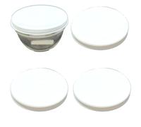 Lot de 4 couvercles blancs de 23,5 cm de diamètre - Pour saladier et saladier en verre et en mélamine de 23 cm de diamètre
