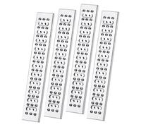Lot de 4 couvercles de grille de vidange en acier inoxydable, 58 x 9,5 cm, canaux étroits pour évier de cuisine et extérieur, grilles d'eau fines en métal, durables et résistantes à la rouille