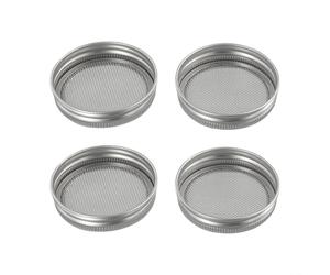 Lot de 4 Couvercles Maille Acier 70mm pour Bocal | Acier inoxydable pour robuste, maille fine pour drainage, pour idéal brocoli lentilles, lot économique 4 pièces
