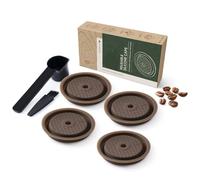 Lot de 4 couvercles réutilisables en silicone pour machines Nespresso Vertuoline avec cuillère et brosse Joints sans BPA de qualité alimentaire pour capsules rechargeables