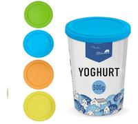 Lot de 4 couvercles réutilisables en silicone pour yaourt de 150 g à 500 g