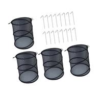 Lot de 4 couvertures de jardin à installation rapide avec cadre en acier renforcé, 33 cm de diamètre, protection des plantes, en maille noire, pour légumes