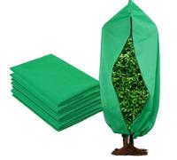 Lot de 4 couvertures de plantes pour l'hiver, 80 x 120 cm, protection contre le gel avec fermeture éclair, cordon serrage, couvertures réutilisables contre le gel pour plantes d'extérieur, arbuste