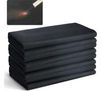 lot de 4 couvertures de soudage 950 x 910 x 3 mm Couverture de soudage 982℃ Résistance à la chaleur Tissu de protection thermique Tapis de protection contre l'incendie en fibre de carbone Couverture d