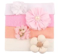 Lot de 4 couvre-chefs pour enfants avec breloque fleur pour bébé, protection fontanelle, accessoires pour séances photo
