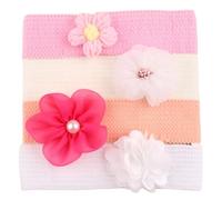 Lot de 4 couvre-chefs pour enfants avec breloque fleur pour bébé, protection fontanelle, accessoires pour séances photo