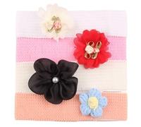 Lot de 4 couvre-chefs pour enfants avec breloque fleur pour bébé, protection fontanelle, accessoires pour séances photo