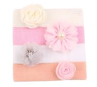 Lot de 4 couvre-chefs pour enfants avec breloque fleur pour bébé, protection fontanelle, accessoires pour séances photo