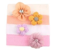 Lot de 4 couvre-chefs pour enfants avec breloque fleur pour bébé, protection fontanelle, accessoires pour séances photo