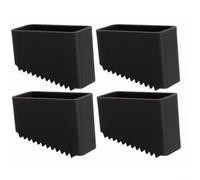 Lot de 4 couvre-pieds en caoutchouc antidérapants, design trapézoïdal pour une meilleure stabilité, installation d'outils, utilisation en extérieur (noir)