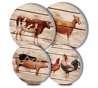 Lot de 4 couvre-plaques ronds en métal pour cuisinière électrique brûleur supérieur protection de four à gaz accessoires de cuisine table de cuisson moderne cadre de cuisine décoration de cuisine