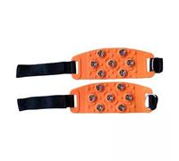 Lot de 4 crampons à glace réglables avec 7 clous métalliques pour randonnée, marche, alpinisme, 13 x 6,3 cm