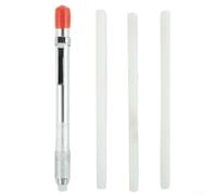 Lot de 4 crayons ronds en stéatite en acier inoxydable pour soudure et menuiserie, marqueur de ligne rechargeable résistant à la chaleur avec support en métal