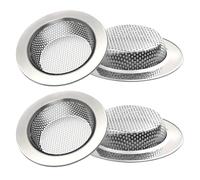 Lot de 4 crépines d'évier de cuisine en acier inoxydable, diamètre large et large, trous micro-perforés anti-obstruction