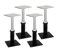 Lot de 4 crics de nivellement réglables pour nivellement, cric de sol réglable de 15,2 cm à 24,1 cm, capacité de hauteur maximale de 1999,9 kg, crics rampants pour escaliers, porches, poutres de toit