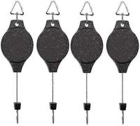 Lot de 4 crochets à plantes rétractables, paniers à fleurs suspendus faciles à atteindre pour paniers de jardin, pots et mangeoires à oiseaux. Suspendez-les en hauteur et tirez vers le bas.