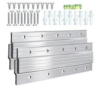 Lot de 4 crochets à taquets français de 30 cm, support mural robuste en Z de 36 kg, charge de 36 kg, support mural en alliage d'aluminium pour miroir à suspendre à un miroir, clip de barre en Z