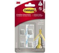 Lot de 4 crochets adhésif Déco métal, COMMAND, argent 0.225 kg
