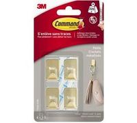 Lot de 4 crochets adhésif Déco métal,, doré 0.225 kg