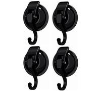 Lot de 4 crochets adhésifs multi-usages noirs pour suspendre serviettes, peignoirs, luffas, couronnes - Tenue forte pour salle de bain, douche, carrelage de cuisine et portes en verre