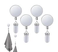 Lot de 4 crochets auto-adhésifs en métal pour serviette | Avec corde rétractable de 65 cm sans perçage pour linge, vaisselle, clé, maison, toilettes, restaurant, cuisine