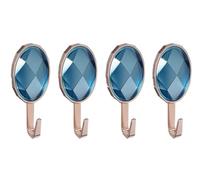 Lot de 4 crochets autocollants, pas besoin de perforer, forte capacité de charge, peuvent être placés derrière les portes et les murs, utilisés pour la décoration de la maison (bleu)