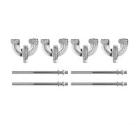 Lot de 4 Crochets Chromés pour Taille Standard Lot de 4 Crochets | Compatible tiges standard, réglage précis tension, installation rapide outil, idéal maintenance , durable