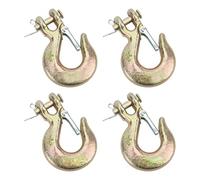 Lot de 4 crochets coulissants à chape de 1/4 po, capacité de 2 750 lb, crochet de maintien en acier forgé robuste, crochet de sécurité en acier allié G70 pour le levage, trempé à