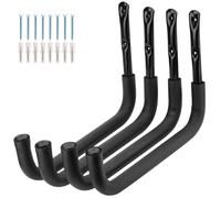 Lot de 4 crochets de rangement muraux pour garage, 39 cm en acier robuste pour kayak, échelle, canoë, planche de surf, planche à pagaie