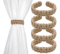 Lot de 4 Crochets de Rideaux tressés bohèmes, Articles de décoration élégants et compacts, Accessoires de Rideaux rustiques élégants, adaptés à la Recherche d'un Style de décoration Naturel et Simple